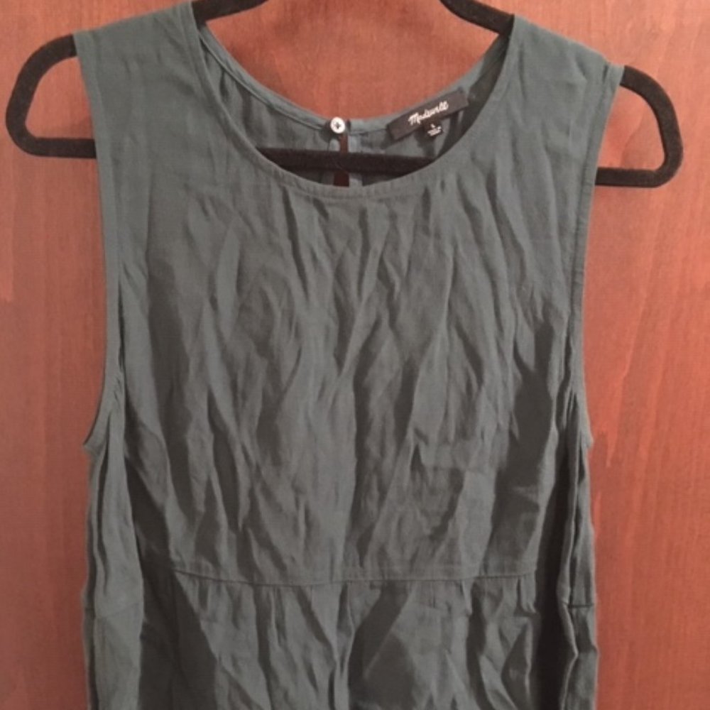 Madewell Forest Green Sleeveless Blouse